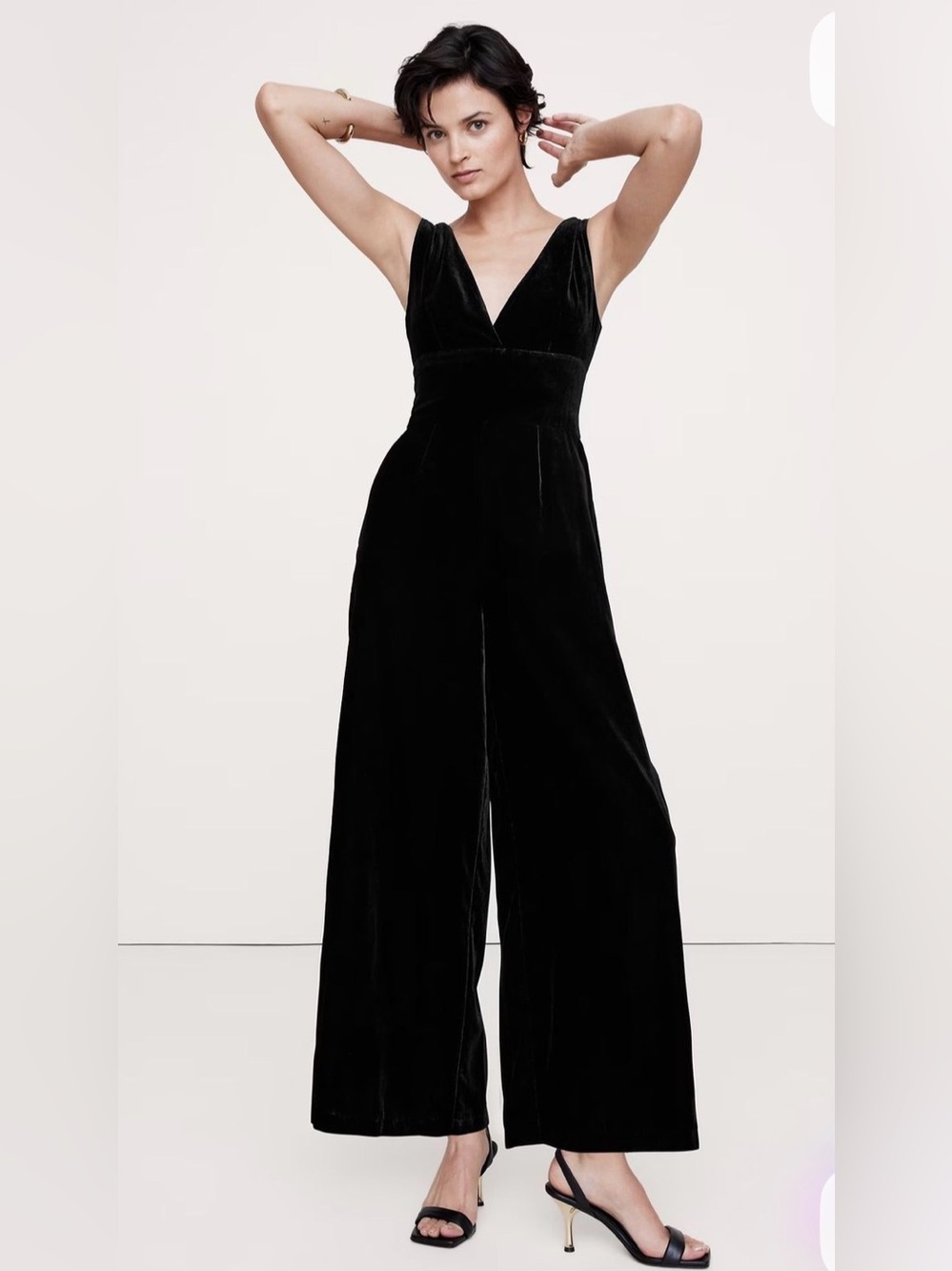 NWOT Banana Republic Black Velvet Jumpsuit Sz 6/ P